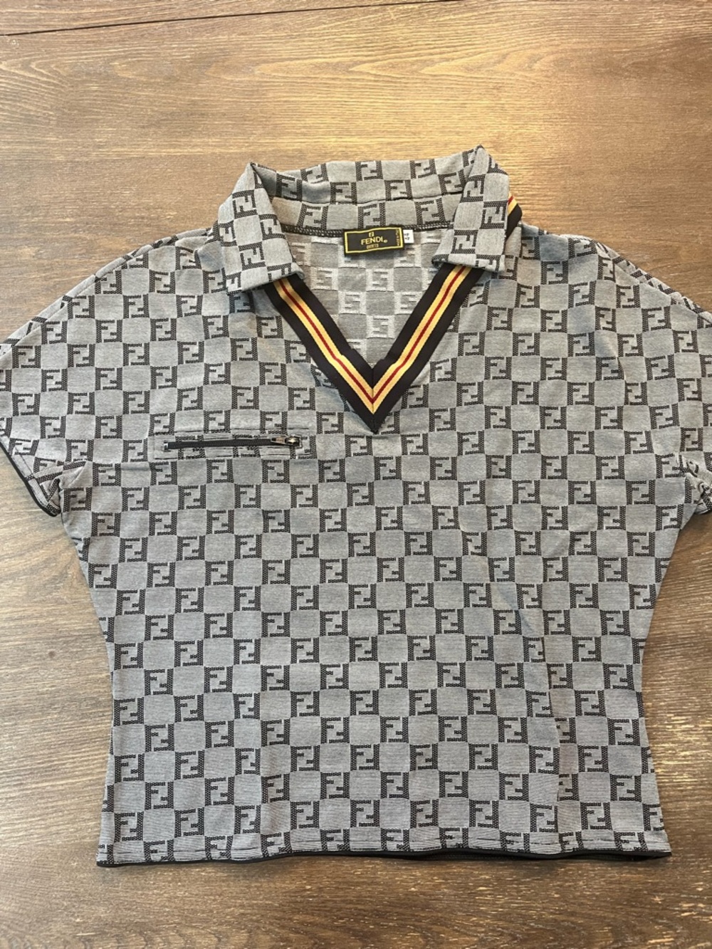 Fendi Monogram V-neck Top